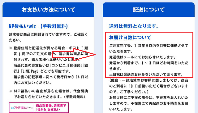 発送から到着まで