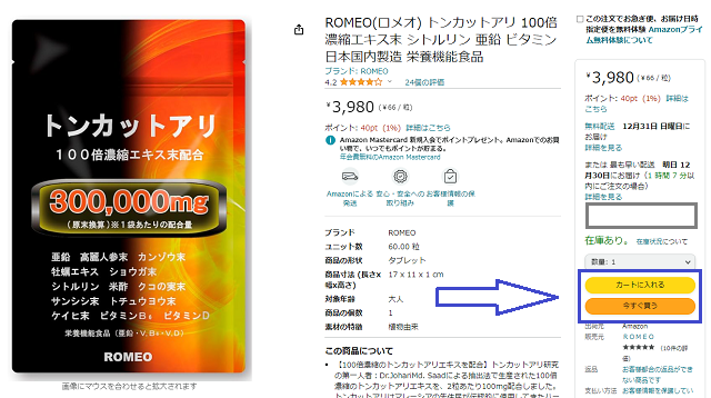 ROMEO（ロメオ）をAmazonで購入するステップ